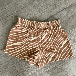 A New Day -Zebra Print Shorts - Brown and White